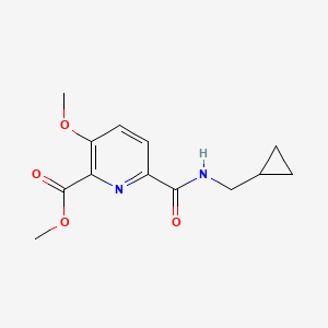 molecular formula C13H16N2O4 B13116246 Methyl 6-((cyclopropylmethyl)carbamoyl)-3-methoxypicolinate 