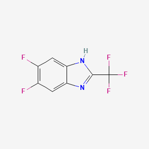 molecular formula C8H3F5N2 B13116312 5,6-Difluoro-2-(trifluoromethyl)-1H-benzimidazole 
