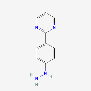 molecular formula C10H10N4 B13116347 2-(4-Hydrazinylphenyl)pyrimidine 