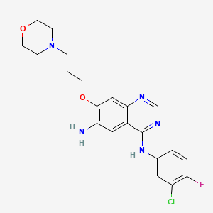 molecular formula C21H23ClFN5O2 B1311635 N4-(3-Chloro-4-fluorophenyl)-7-(3-morpholinopropoxy)quinazoline-4,6-diamine CAS No. 267243-68-5