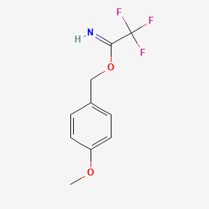 molecular formula C10H10F3NO2 B13116472 Ethanimidic acid, 2,2,2-trifluoro-, (4-methoxyphenyl)methyl ester CAS No. 212051-17-7