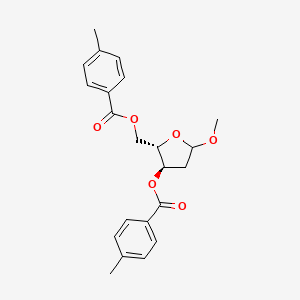 molecular formula C22H24O6 B1311655 (2S,3R)-5-Methoxy-2-(((4-methylbenzoyl)oxy)methyl)tetrahydrofuran-3-yl 4-methylbenzoate CAS No. 22837-37-2