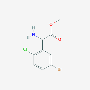 molecular formula C9H9BrClNO2 B13116661 Methyl 2-amino-2-(5-bromo-2-chlorophenyl)acetate 