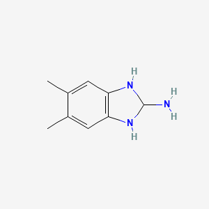 molecular formula C9H13N3 B13116787 5,6-Dimethyl-2,3-dihydro-1H-benzo[d]imidazol-2-amine 
