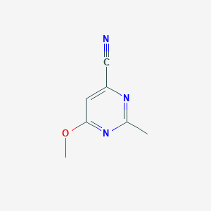 molecular formula C7H7N3O B13116831 6-Methoxy-2-methylpyrimidine-4-carbonitrile 