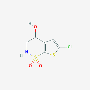 molecular formula C6H6ClNO3S2 B1311686 6-Chloro-4-hydroxy-3,4-dihydro-2H-thieno[3,2-e][1,2]thiazine 1,1-dioxide CAS No. 171274-01-4