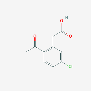molecular formula C10H9ClO3 B13116892 2-(2-Acetyl-5-chlorophenyl)aceticacid 