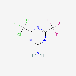 molecular formula C5H2Cl3F3N4 B1311690 4-(Trichloromethyl)-6-(trifluoromethyl)-1,3,5-triazin-2-amine CAS No. 61082-43-7