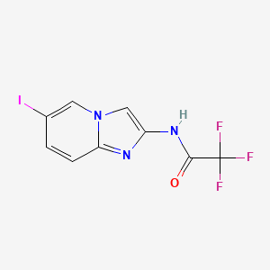 molecular formula C9H5F3IN3O B1311695 2,2,2-trifluoro-N-(6-iodoimidazo[1,2-a]pyridin-2-yl)acetamide CAS No. 209971-49-3