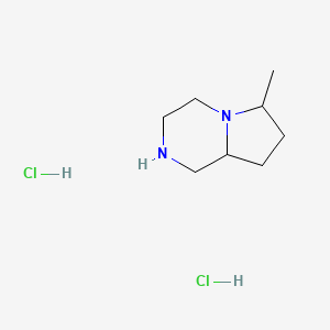 molecular formula C8H18Cl2N2 B13117130 6-Methyloctahydropyrrolo[1,2-a]pyrazine dihydrochloride 