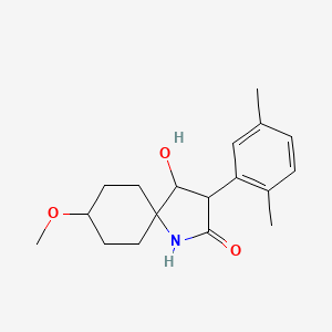 molecular formula C18H25NO3 B1311728 1-氮杂螺[4.5]癸-2-酮，3-(2,5-二甲基苯基)-4-羟基-8-甲氧基- CAS No. 1172134-12-1