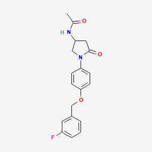N-[1-[4-[(3-fluorophenyl)methoxy]phenyl]-5-oxopyrrolidin-3-yl]acetamide