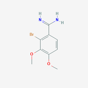 molecular formula C9H11BrN2O2 B13117419 2-Bromo-3,4-dimethoxybenzimidamide 