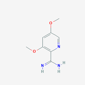molecular formula C8H11N3O2 B13117424 3,5-Dimethoxypicolinimidamide 