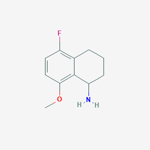 molecular formula C11H14FNO B13117428 5-Fluoro-8-methoxy-1,2,3,4-tetrahydronaphthalen-1-amine 
