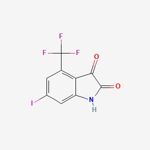 molecular formula C9H3F3INO2 B1311749 6-碘-4-三氟甲基-吲哚酮 CAS No. 259667-71-5