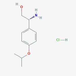 molecular formula C11H18ClNO2 B13117567 (R)-2-Amino-2-(4-isopropoxyphenyl)ethan-1-ol hydrochloride 