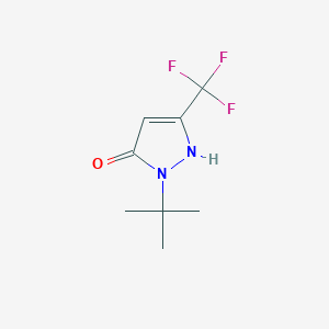 molecular formula C8H11F3N2O B1311763 1H-Pyrazol-5-ol, 1-(1,1-dimethylethyl)-3-(trifluoromethyl)- CAS No. 122431-41-8