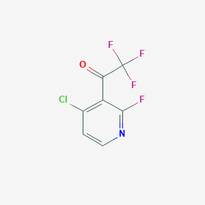 molecular formula C7H2ClF4NO B13117660 1-(4-Chloro-2-fluoropyridin-3-yl)-2,2,2-trifluoroethanone 
