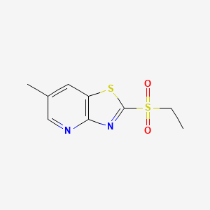 molecular formula C9H10N2O2S2 B13117675 Thiazolo[4,5-b]pyridine,2-(ethylsulfonyl)-6-methyl- 