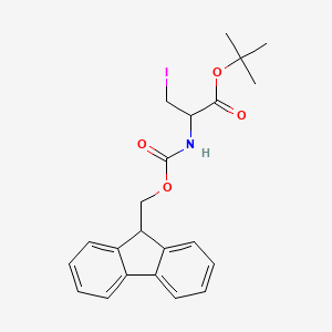 molecular formula C22H24INO4 B13117760 Alanine, n-[(9h-fluoren-9-ylmethoxy)carbonyl]-3-iodo-, 1,1-dimethylethyl ester 
