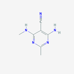 molecular formula C7H9N5 B13117794 4-Amino-2-methyl-6-(methylamino)pyrimidine-5-carbonitrile 