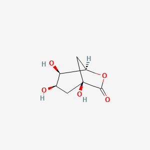 molecular formula C7H10O5 B1311786 (1S,3R,4R,5R)-1,3,4-Trihydroxy-6-oxabicyclo(3.2.1)octan-7-one CAS No. 665-27-0