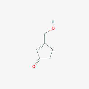 molecular formula C6H8O2 B13117933 3-(Hydroxymethyl)cyclopent-2-enone 