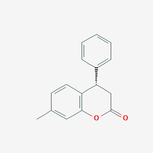 molecular formula C16H14O2 B13117990 (S)-7-Methyl-4-phenylchroman-2-one 