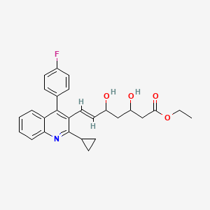 molecular formula C27H28FNO4 B1311804 Ethyl (E)-3,5-dihydroxy-7-[2-cyclopropyl-4-(4-fluorophenyl)-3-quinolinyl]-hept-6-enoate CAS No. 172336-32-2