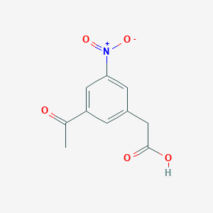 molecular formula C10H9NO5 B13118040 (3-Acetyl-5-nitrophenyl)acetic acid 