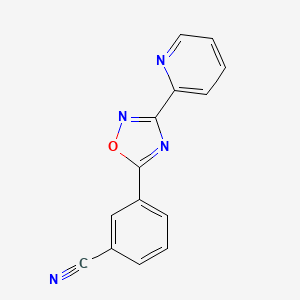 molecular formula C14H8N4O B1311812 3-(3-(Pyridin-2-yl)-1,2,4-oxadiazol-5-yl)benzonitrile CAS No. 327056-18-8