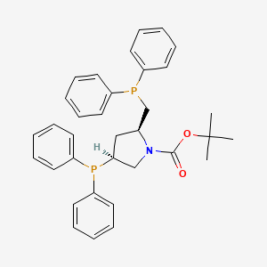 molecular formula C34H37NO2P2 B1311815 (2S,4S)-(-)-N-BOC-4-Diphenylphosphino-2-diphenylphosphinomethyl-pyrrolidine CAS No. 61478-28-2