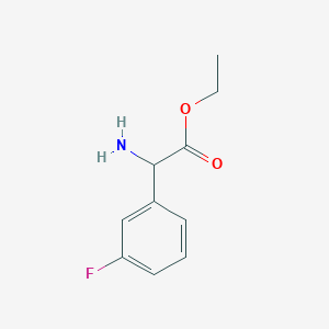 molecular formula C10H12FNO2 B13118159 Ethyl 2-amino-2-(3-fluorophenyl)acetate 
