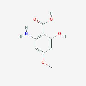 molecular formula C8H9NO4 B13118201 2-Amino-6-hydroxy-4-methoxybenzoicacid 