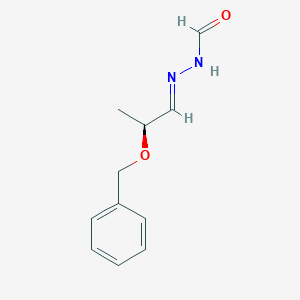 molecular formula C₁₁H₁₄N₂O₂ B131183 (S)-[2-(Benzyloxy)propylidene]hydrazinecarboxaldehyde CAS No. 170985-84-9