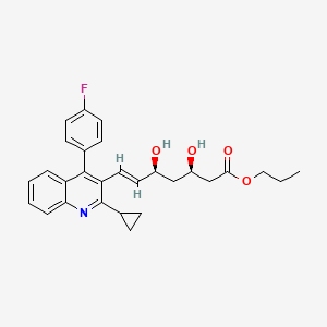molecular formula C28H30FNO4 B1311830 (3R,5S,E)-Propyl 7-(2-cyclopropyl-4-(4-fluorophenyl)quinolin-3-yl)-3,5-dihydroxyhept-6-enoate CAS No. 917752-49-9