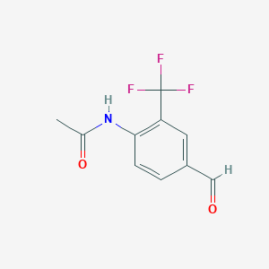 molecular formula C10H8F3NO2 B13118339 N-(4-Formyl-2-(trifluoromethyl)phenyl)acetamide 