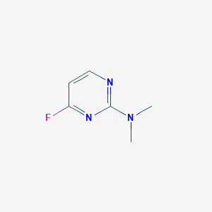 molecular formula C6H8FN3 B13118359 Pyrimidine, 4-fluoro-2-dimethylamino- 
