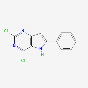 molecular formula C12H7Cl2N3 B1311858 2,4-二氯-6-苯基-5H-吡咯并[3,2-d]嘧啶 CAS No. 237435-80-2