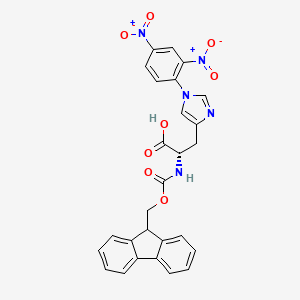 molecular formula C27H21N5O8 B1311861 Fmoc-His(DNP)-OH CAS No. 83999-94-4