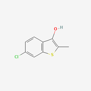 molecular formula C9H7ClOS B13118613 6-Chloro-2-methylbenzo[b]thiophen-3-ol 