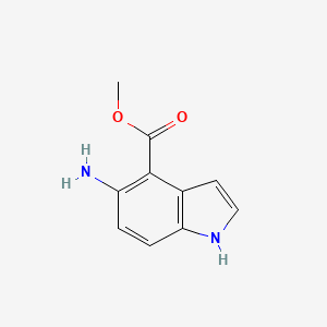 molecular formula C10H10N2O2 B13118683 Methyl5-amino-1H-indole-4-carboxylate 