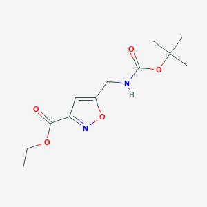 molecular formula C12H18N2O5 B1311883 Ethyl 5-(N-Boc)aminomethylisoxazole-3-carboxylate CAS No. 253196-37-1