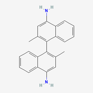 molecular formula C22H20N2 B13118864 2,2'-Dimethyl-[1,1'-binaphthalene]-4,4'-diamine 