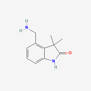 molecular formula C11H14N2O B13118910 4-Aminomethyl-3,3-dimethyloxindole 