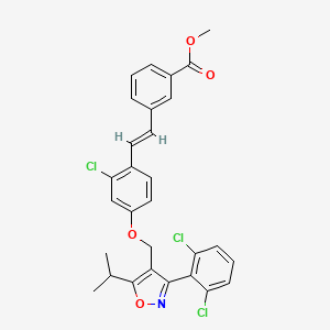 molecular formula C29H24Cl3NO4 B1311908 (E)-Methyl 3-(2-chloro-4-((3-(2,6-dichlorophenyl)-5-isopropylisoxazol-4-yl)methoxy)styryl)benzoate CAS No. 933799-50-9