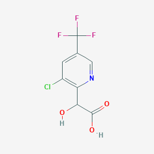 molecular formula C8H5ClF3NO3 B13119145 Monohydroxyl-[3-chloro-5-trifluoromethylpyridyl]acetic acid 