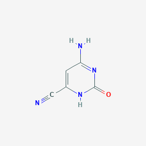 molecular formula C5H4N4O B13119147 6-Amino-2-hydroxypyrimidine-4-carbonitrile CAS No. 548466-39-3