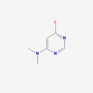 molecular formula C6H8FN3 B13119258 Pyrimidine, 4-fluoro-6-dimethylamino- 